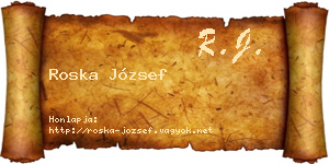 Roska József névjegykártya